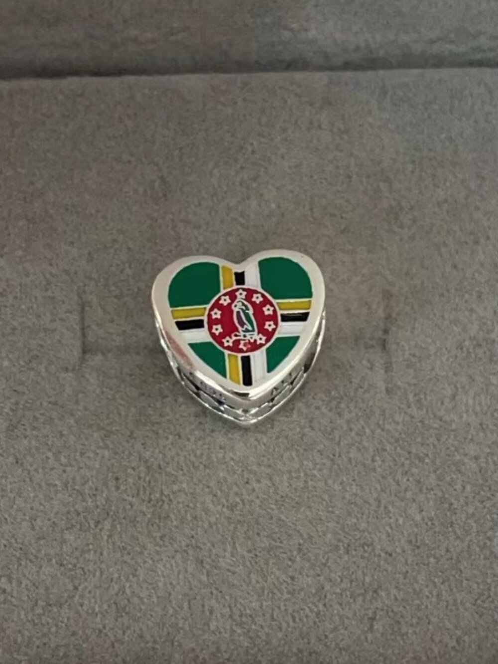 Pandora I Love Dominica Flag Heart Charm Travel Charm